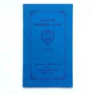 Booklet issued by Alcyon Reading Club for meetings 1946-1947