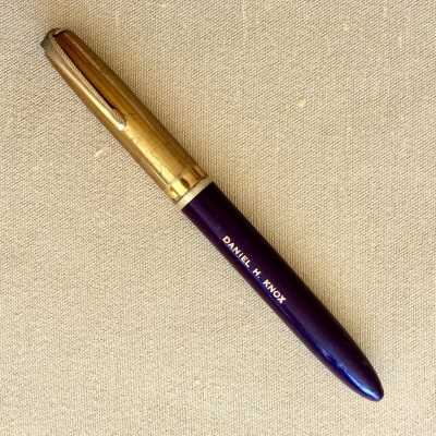 Brown plastic pocket fountain pen of Daniel H. Knox, c. 1950s