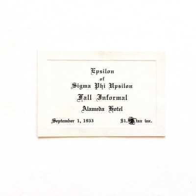 Ticket to an Alameda High School Fall Informal dance, c. 1930