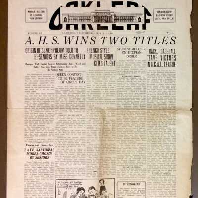 Alameda High School newspaper 'Oak Leaf', May 1930