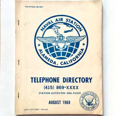 Telephone directory for the Naval Air Station, Alameda, 1968