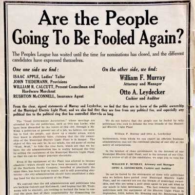 Political Flyer for Wm. F. Murray and Otto A. Leydecker for Council, 1931
