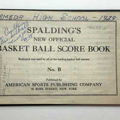 Spalding Official Basket Ball Score Book, with High School basketball game scores, 1929-1932