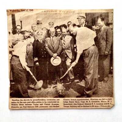 Newspaper Clipping re groundbreaking of West End Post Office, 1949