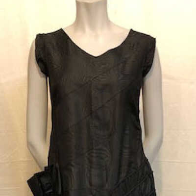 Black evening dress with pseudo handkerchief hemline, c. 1930