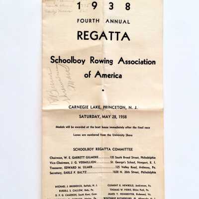 Program for a Regatta of the School Boys' Rowing Association, 1938
