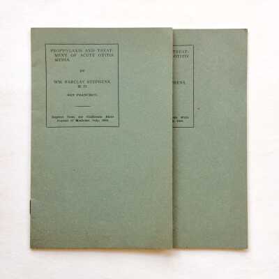 Medical Paper by Dr. William Barclay Stephens, 1908