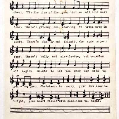 Sheet music for Christmas song written by Carol and Arthur Heche