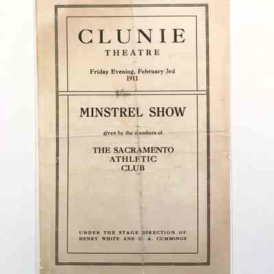Program 'Minstrel Show', presented by Sacramento Athletic Club, 1911