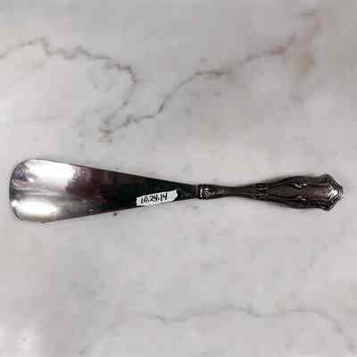 Nickel plated shoe horn with silver handle of the Meyers family, c. early 1900s