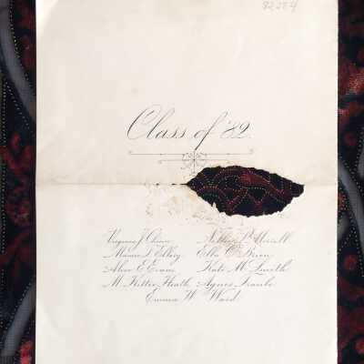 Party invitation graduating class Alameda High School (Haight/Love), 1882