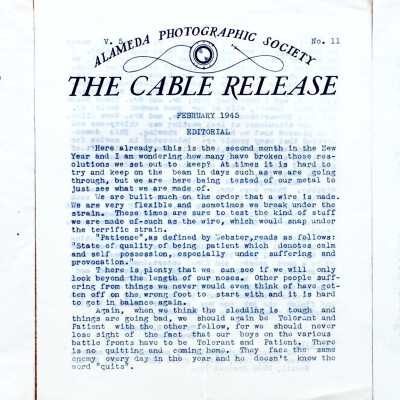 Editions of the newsletter of the Alameda Photographic Society, 1945