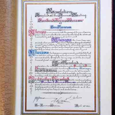 Certificate of H.L.A. Bates at his retirement, 1941