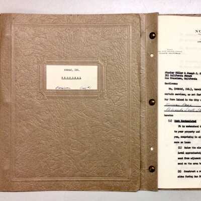 Booklet and copy of typed proposel for Encinal Park developement, BFI, 1947
