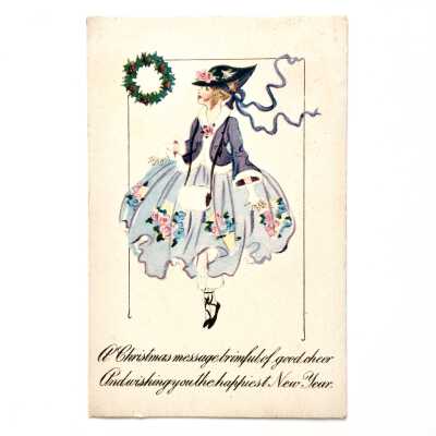 Christmas postcard sent to Mr. & Mrs. Nield, 819 Pacific Ave, 1919