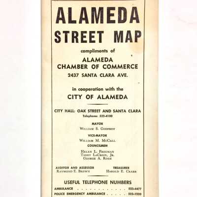Folding 'Illustrated Street Map' and business directory, after 1963