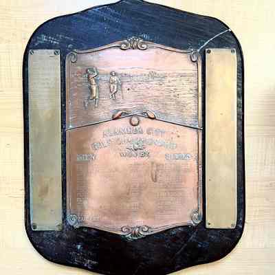 Alameda City Golf Championship Trophy Plaque, 1930-1962