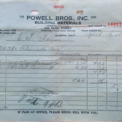 Receipt from Powell Bros, Inc., 1941
