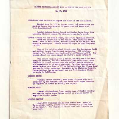 Papers about the Alameda Historical Society involving Mr. John T. Dyer, 1963-1966