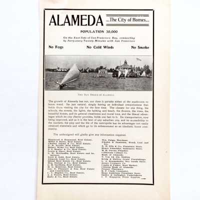 Advertisement 'Alameda, The City of Homes', 1907