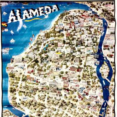 Poster of Alameda businesses, 1988