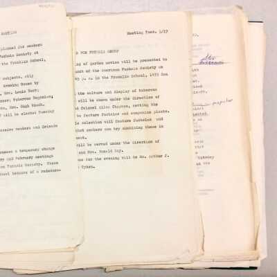 Binder with copies of press releases from the Fuchsia Society, 1960s