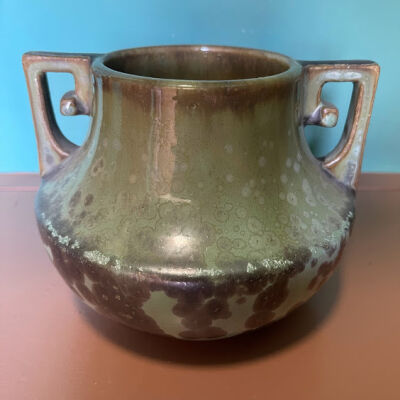 Pottery vase with double handles by Fulper, c. 1930s