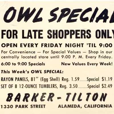 Advertising Postcard Barker-tilton Furniture Store, 1951