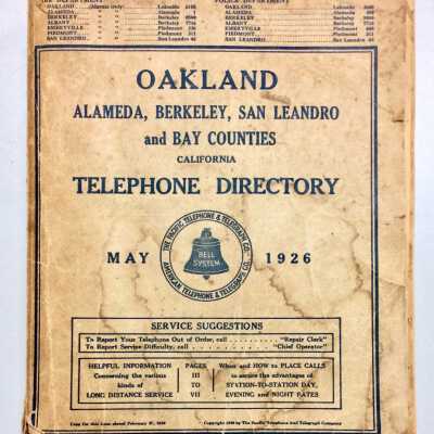Pacific Telephone & Telegraph Directory, 1926
