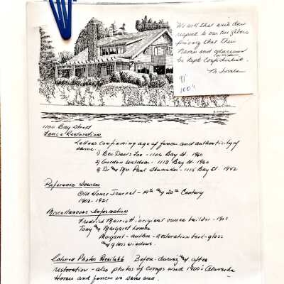 Material relating to home and fence of 1100 Bay Street, 1987
