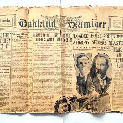 Newspaper article about police office Al Kihn, 1911