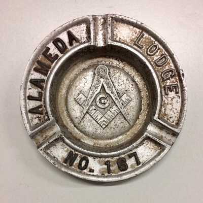 Souvenir Ashtray issued by Alameda Lodge No. 167, Masons, prior 2009