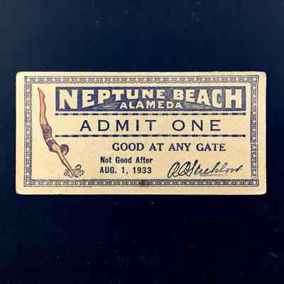 Neptune Beach ticket, before Aug. 1933.