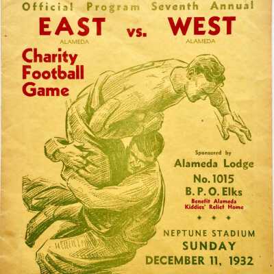 Program 'Charity Football Game' sponsored by Elks Lodge, Naptune Stadium, 1932