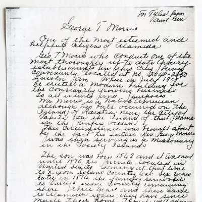 Biographical information about George T. Morris, prior 2003