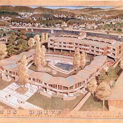 Rendering of proposed Apartment building on Otis, 1961