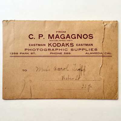 Photo Envelope advertising C. P. Magagnos, c. 1912