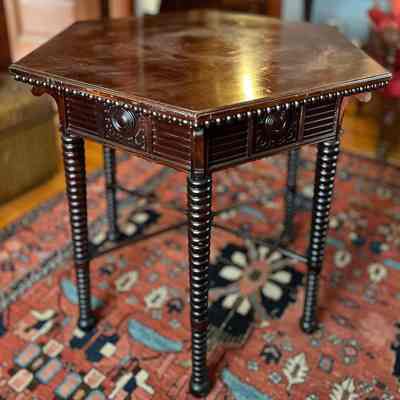 Hexagon table with moorish design of the McDonell family, c. 1890s