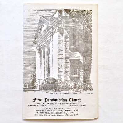 Program services, First Presbyterian Church, 1965