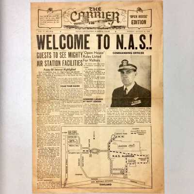 Naval Air Station Alameda Newspaper 'The Carrier', August 26, 1945