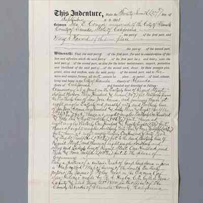 Deed of Gift of 1232 Regent Streeet, 1901