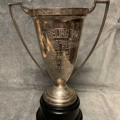 Columbus Festival Trophy won by the Young Ladies Institute #51, Isle City Institute, 1934