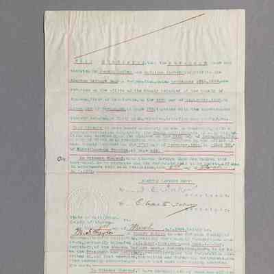 Typed document re mortgage taken by Joseph and Mathilda Lorber, 1905