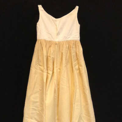 Wool baby slip with cotton bodice and embroidered flounce, c. 1895-1896