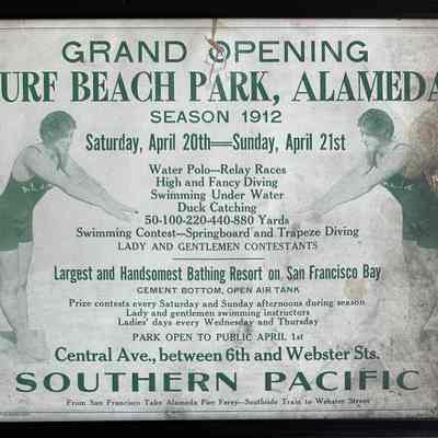 Advertising circular with photos Nell Schmidt, opening Surf Beach Park, 1912