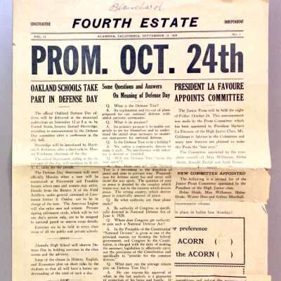 Alameda High School Newspaper 'The Fourth Estate', September 12, 1924