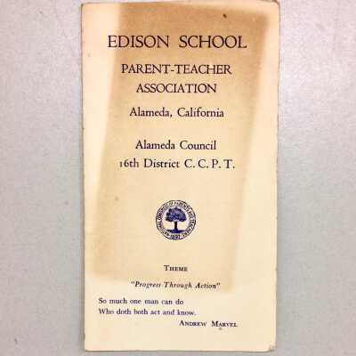 Booklet issued by Edison School Parent Teachers Association, 1954-1955