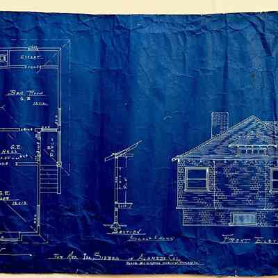 Blueprints for cottage at 839 Taylor Ave, 1909