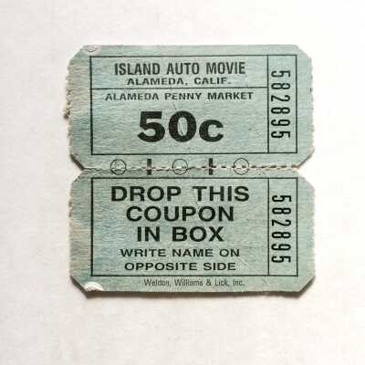 Ticket for Island Auto Movie and Penny Market, prior 1991
