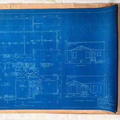 Blueprints for 215 Central, C. G. Mehrtens, Bayview Tract, c. 1930s
